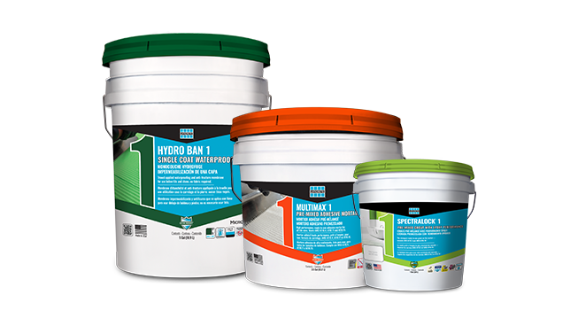 HYDRO BAN 1, MULTIMAX 1 and SPECTRALOCK 1 products from LATICRETE