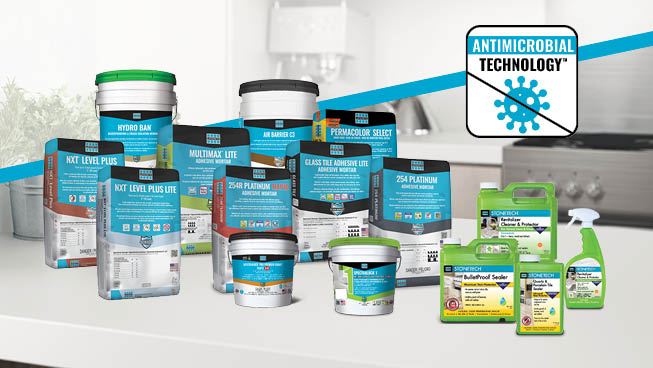 LATICRETE products with antimicrobial product protection