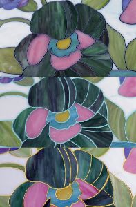 Allison Eden botanicals mosaic using LATICRETE ANYCOLOR custom grout