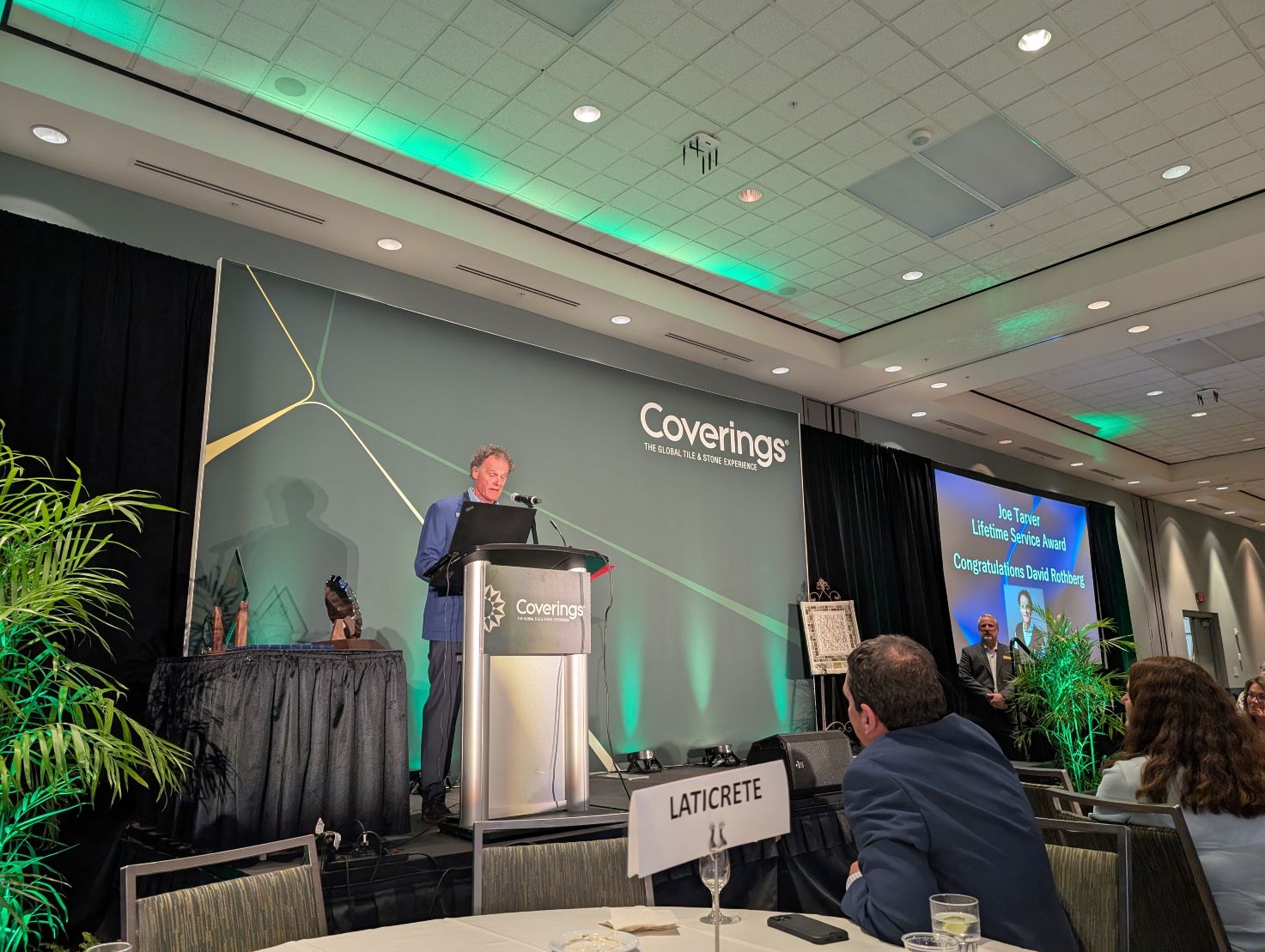 David A. Rothberg Accepting NTCA Joe Tarver Award at Coverings 2025