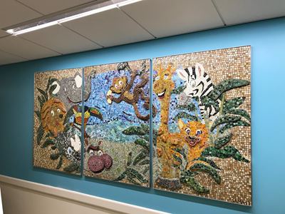 Finished mosaic mural
