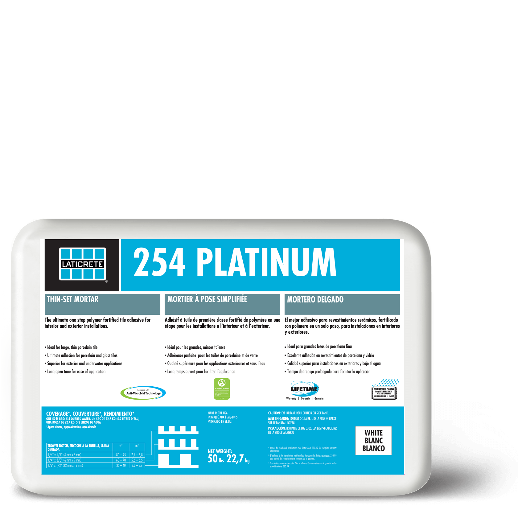 254 Platinum thinset mortar